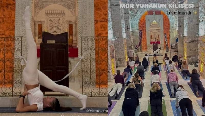 Tarihi Süryani kilisesinde yoga yaptılar: Tepkiler üzerine açıklama geldi