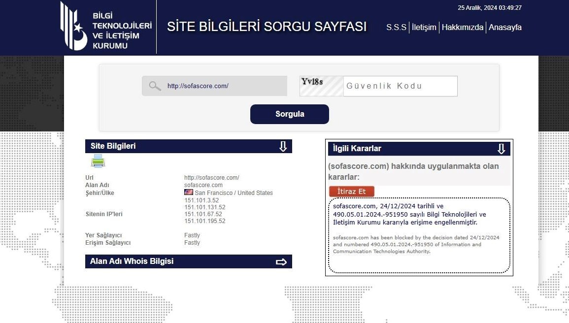 Sofascore’a erişim engeli getirildi: “Yasadışı bahis terör finansmanında kullanılabilir”