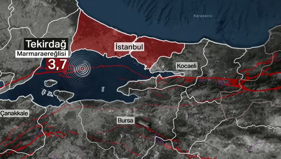 SON DAKİKA: Marmara Denizi’nde 3,7 büyüklüğünde deprem